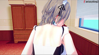 rita rossweisse sexy maid deepthroat - Honkai Impact