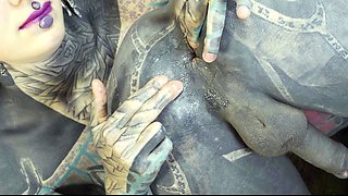 Inked babe Anuskatzz fists Lily Lus ass