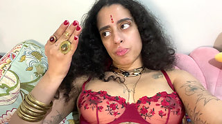 Masturbating my hairy pussy after getting my nails done