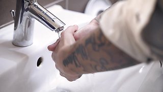 Wife learns to scissor hubby