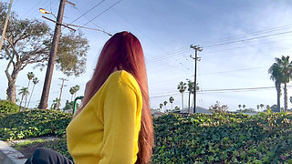 Italian Long Hair MILF Artemisia Love Smoking a Cigarette Outdoor