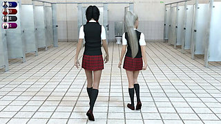 Bad Hero - Gameplay - Roleplay - College Uniform Teens Teasing the Man with Their Short Dress