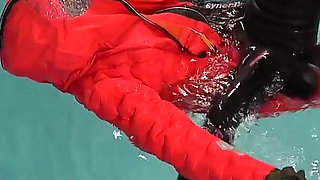 Human Life Raft - Inflated Suit Slave Pool Domination