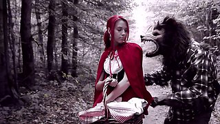 Redheaded vixen in stockings and fishnets wields a pickaxe dick with expert precision outdoors