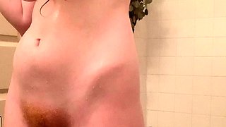Amateur redhead masturbates then gives a blowjob