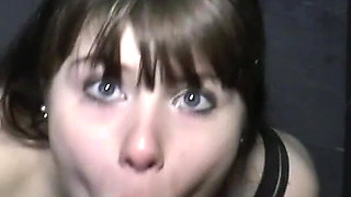 Teen waitress lets customer fuck her in the ass