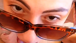 Room Service Arrived, Rough Sex with Teen 18yo - Sexy Brunette Gets Wild in Cowgirl Ride and Extreme Blowjob in POV