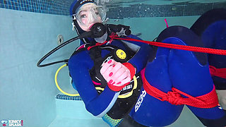 Underwater Bondage in Scuba Tied Tight & Dragged Through Water