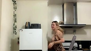 Glamour babe with big boobs masturbates in lingerie