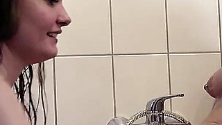 German Shy Girl Seduce to First Time Lesbian Sex in Bathtub at Overnight
