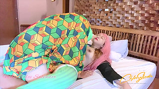 Live Testing Between My Pussy and Our Fuck Doll, the Doll Made Him Cum Hard!