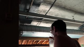 Solo masturbating beauty outdoors