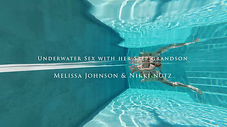 Underwater Sex with 2 Cum Shots with Her Step Grandson