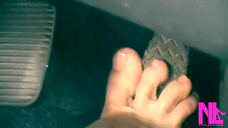 Driving and Pedal Pumping with My Bare Feet