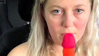 Nasty blonde girl solo pussy toying and masturbation fun