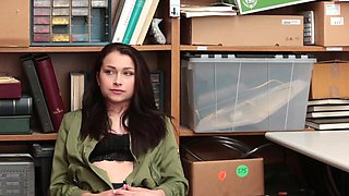 Brunette babe Jen and hunky Evan indulge in a steamy office affair