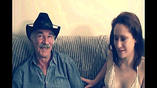 Old Man with Big Dick Fucks Young Whore in Heat