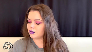Purple Smoke Seduction: Close-up Vaping & Smoking