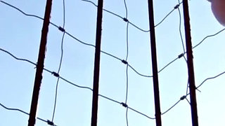 Blonde babe gets fucked in her pussy and mouth outdoors