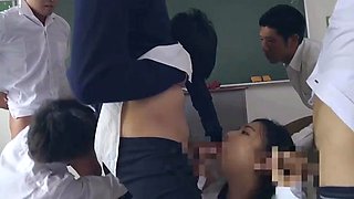 Stunning group sex babes getting cumshot