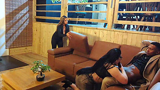 My Maids Aren't Behaving Well and I'm Going to Punish Them in the Living Room