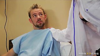 SEXY doctor in fishnets gives her patient a thorough checkup