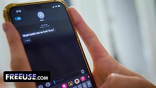 Nerdy lady isabel moon sends nudes to wrong fellow and finishes up fucking her neighbor