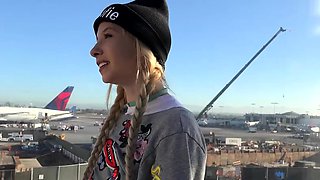 Sexy blonde blowjob and handjob