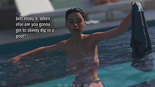 Shadows of Seduction V0.5 - P3 Lia and MILF Jessica’s Scorching Breast Massage by the Pool