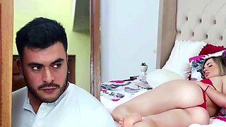 Sexy housekeeper with meaty tits rides her boss