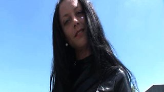 Insane outdoor lesbian toying