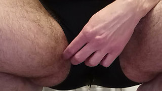 Transguy pissing in underwear