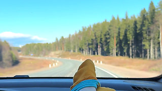 Feet on the dashboard