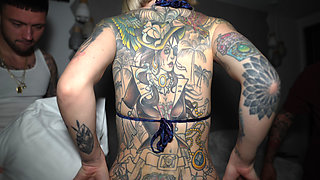 Threesome with Wild Double Penetration with Tattooed Slut Hailey Hope