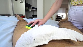 Nurse teen stepsis bathes and fucks stud