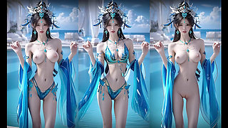 The girl took off her clothes one by one, twisting her seductive body