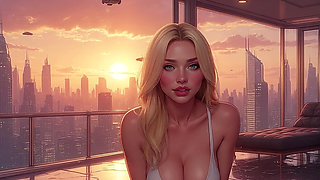 Cloud Level Olivia in the Future Suggestive Teasing showing her Ample Cleavage Part 2