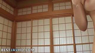 Dirty Japanese whore, Nao Mizuki, gives an awesomely wild HJ in advance to a pervy - uncensored XXX JAV!