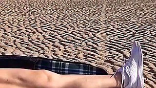 Naked Exhibicionist on Beach