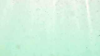 Naughty Blonde Pees in the Ocean Outdoor and Swimming Underwater