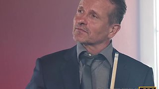 Her ass is just being sold like property at this masion. The jealous guy watching