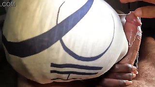 Ebony Teen Gags on Huge White Cock and Swallows Massive Cumshot