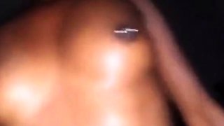 Ebony Amateur with Big Natural Tits Gets a POV Creampie