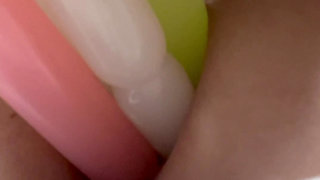 Pockkin ice insertion in anus diagonally