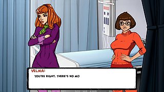 Busty cartoon mom in a bikini enjoying her summer vibe with Scooby