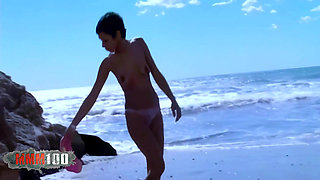 Canele: Lovely Arab Canele Dancing and Stripping on the Beach