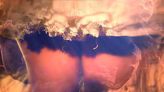 Slave hard cock rubbed all along my soft legs just after an oiled up handjob