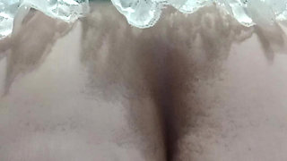 Thick Ass BBW Rides Vibrating Dildo In Maid Lingerie