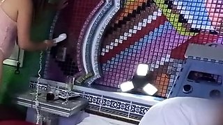 Public flashing in a hotel room - big ass Latina milf