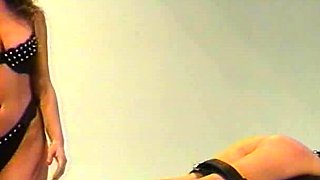 Naughty blonde femdom fetish hottie rams ass with strapon